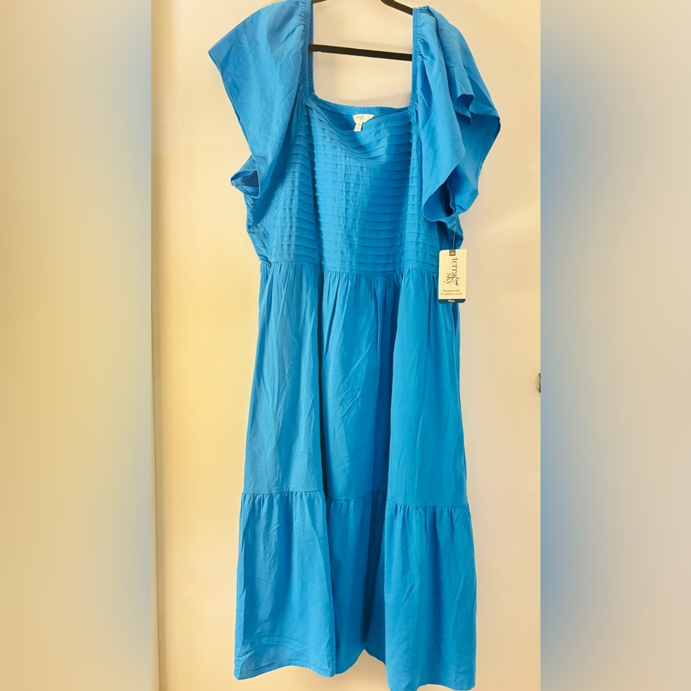 NWT Terra & Sky Blue Dress. Size 3X - Picture 5 of 9
